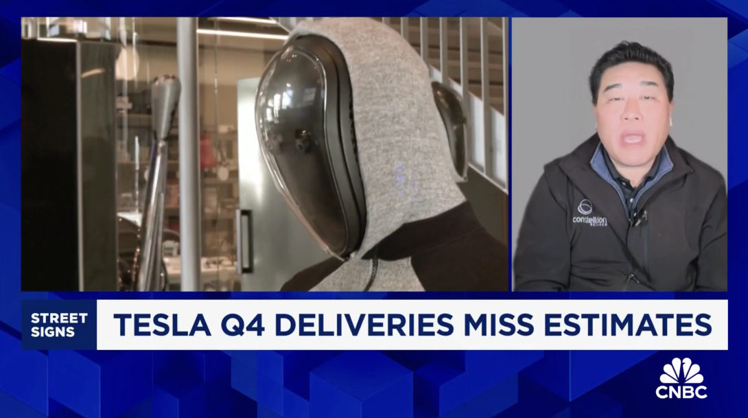 R "Ray" Wang @rwang on CNBC with Sam Vedas Tesla Q4 Delivery Miss