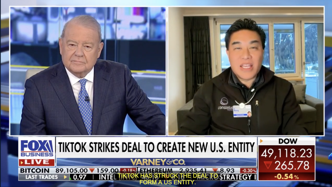 Fox Business Ray Wang 20260123 Davos Stuart Varney tiktok WEF